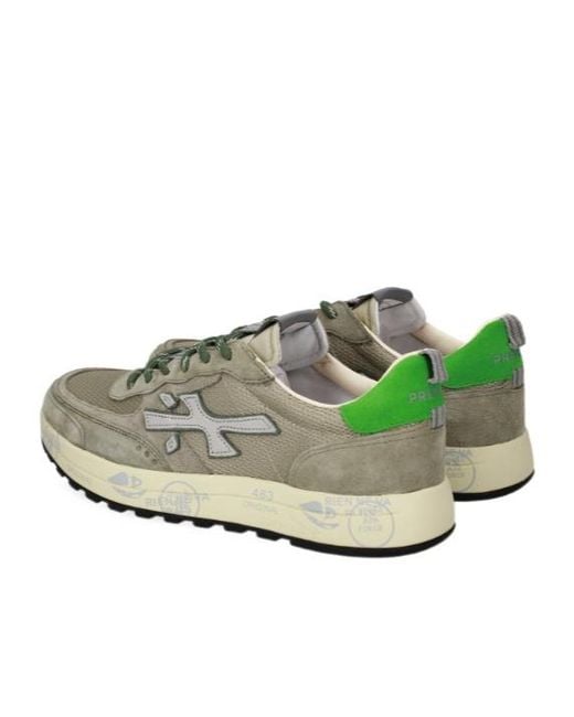 Premiata Green Round-Toe Sneakers for men
