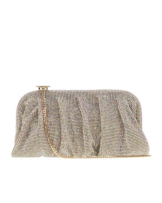 Benedetta Bruzziches Gray Venus Crystal-Embellished Clutch Bag
