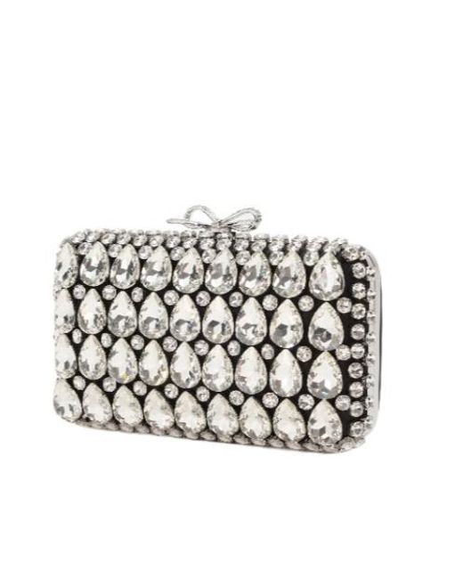 Self-Portrait Black Bow Embellished Clutch Bag