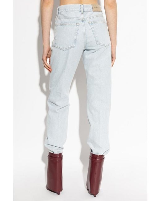 Givenchy Blue Logo-Patch Straight-Leg Jeans