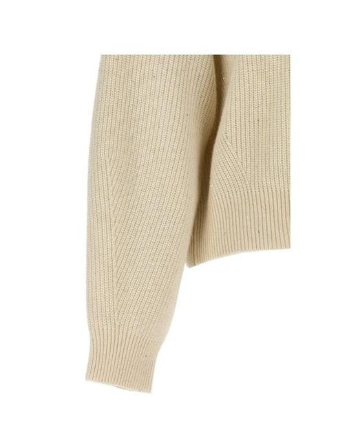 Brunello Cucinelli Natural Sequin Embellished Knitted Jumper