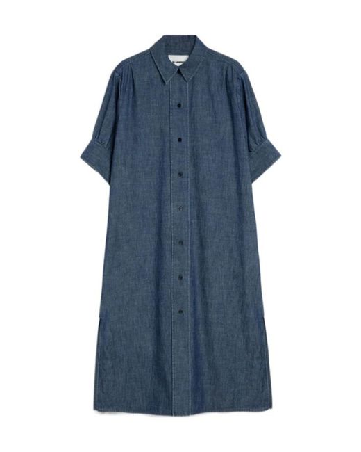 Jil Sander Blue Chambray Shirt Dress