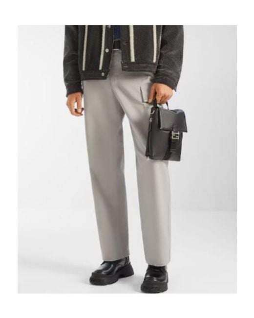 Fendi Gray Straight-Leg Cargo Trousers for men