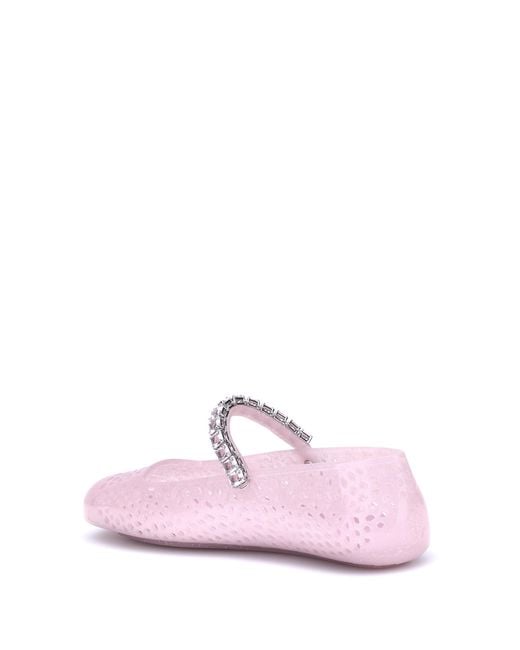 Jimmy Choo Pink The Jelly Embellished Ballerina Flats