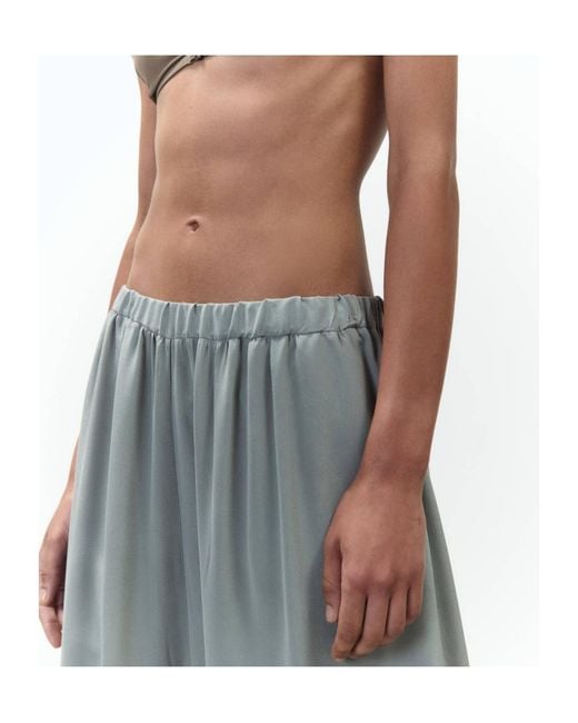 Alysi Gray Wide-Leg Drawstring Pants