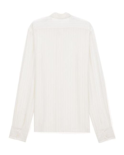 Saint Laurent White Striped Relaxed-Fit Shirt for men