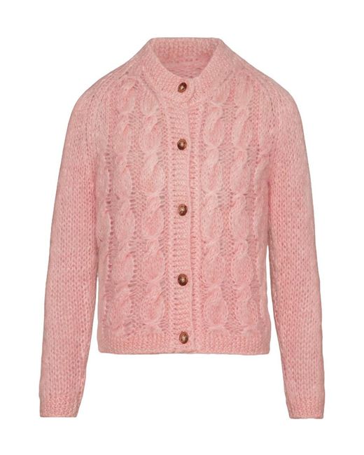 Maison Margiela Pink Buttoned Down Knitted Cardigan