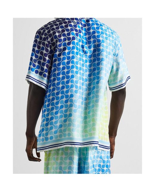 Casablanca Blue Printed Shirt for men