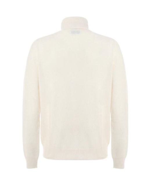 Malo White Basic Turtleneck Knitwear for men