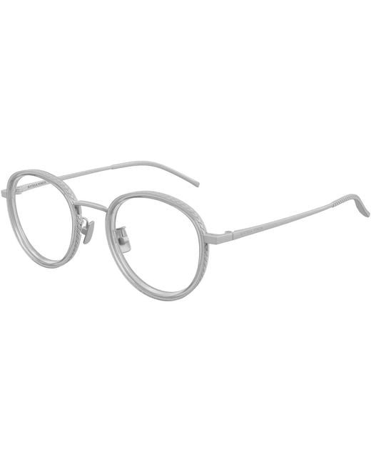 Bottega Veneta White Eyewear Oval Frame Glasses for men