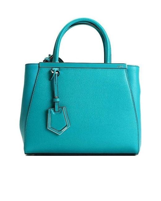 Fendi Blue Small 2Jours Logo Handbag
