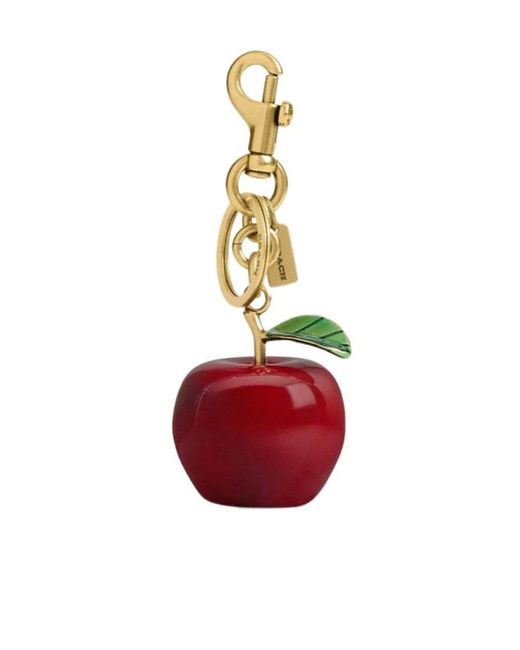 COACH Red Small Apple-Motif Bag Charm