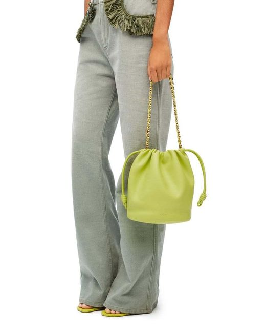 Loewe Yellow Chain Strap Bucket Shoulder Bag