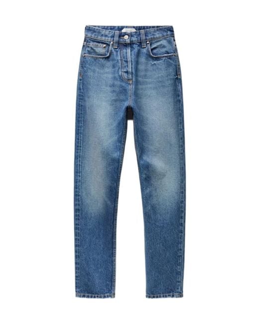 Versace Blue High Waist Straight Jeans