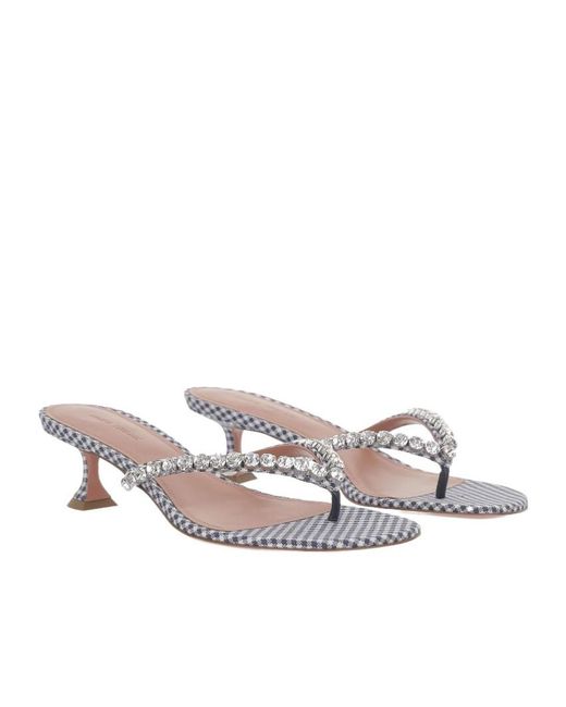 AMINA MUADDI White Gigi Satin Sandals