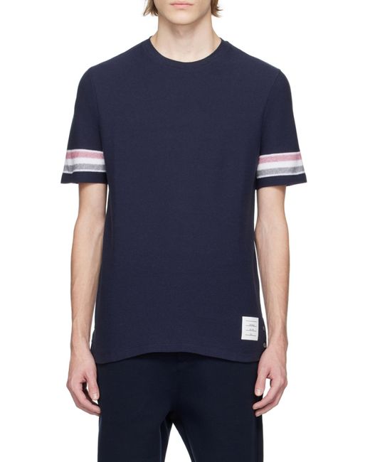 Thom Browne Blue Striped Crewneck T-Shirt for men
