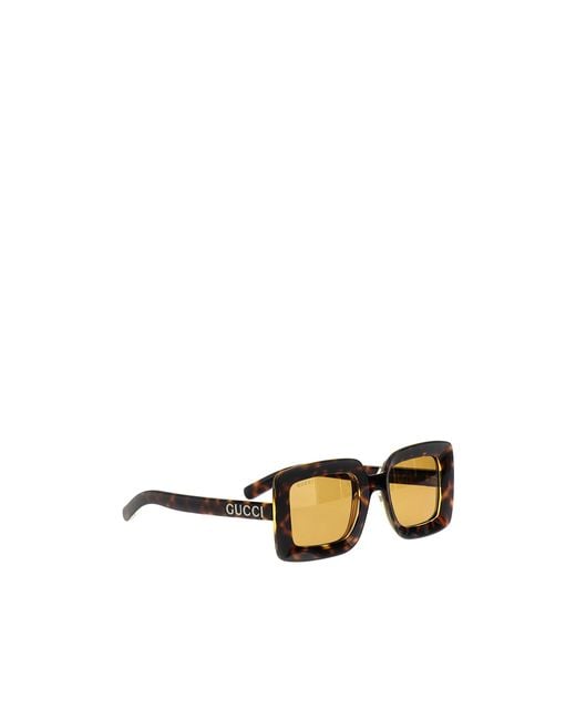 Gucci Metallic Square-Frame Sunglasses