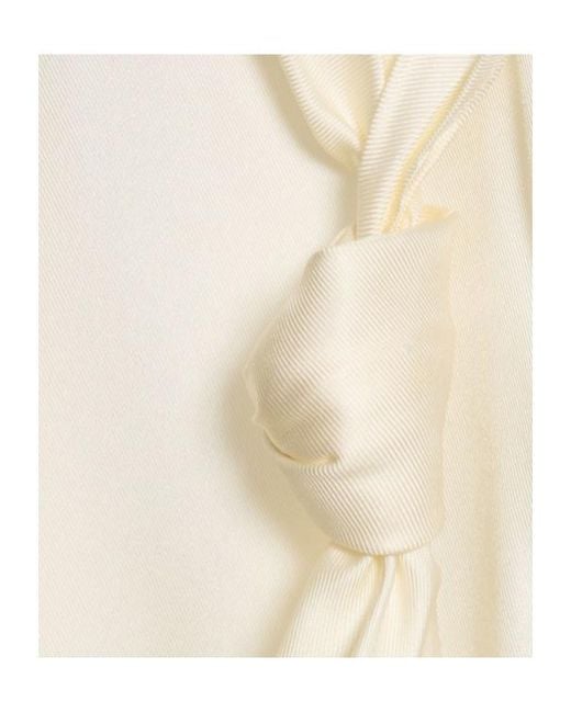 Loulou de Saison Natural Remy Sleeveless Draped Silk Top