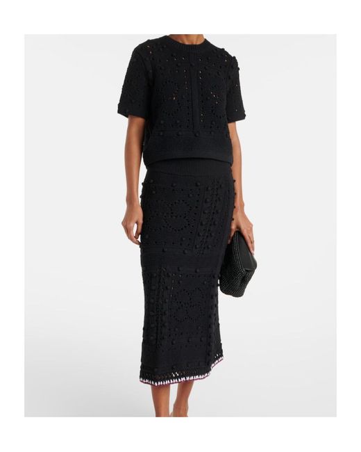 Dorothee Schumacher Black Cotton-Blend Midi Skirt