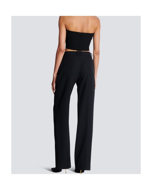 Balmain Black Waistband Loop Casual Pants