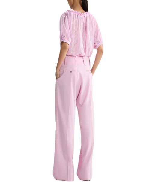 Patou Pink Tall-Waistband Straight Trousers