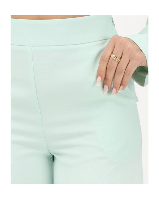 Patrizia Pepe Green Wide-Leg Trousers