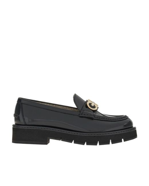 Ferragamo Black Ferragamo Gancini Loafers