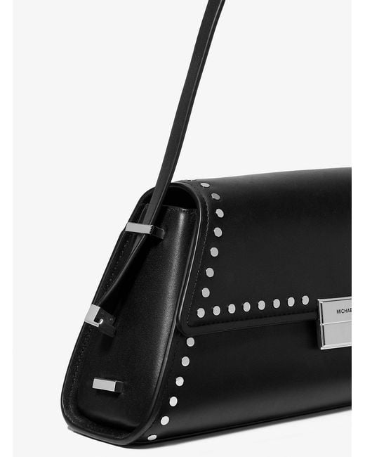 Michael Kors Black Michael Ludlow Medium Studded Shoulder Bag
