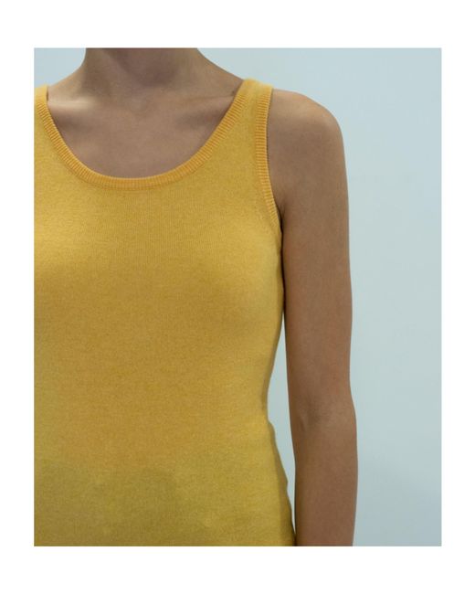 Lela Rose Yellow Crew Neck Vest