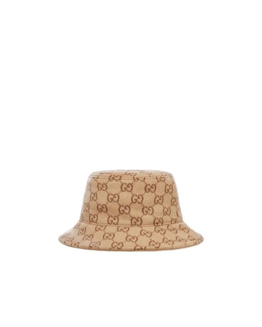 Gucci Natural Monogrammed Bucket Hat