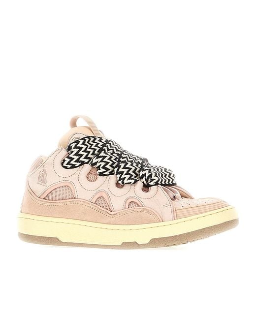 Lanvin Natural Round-Toe Sneakers
