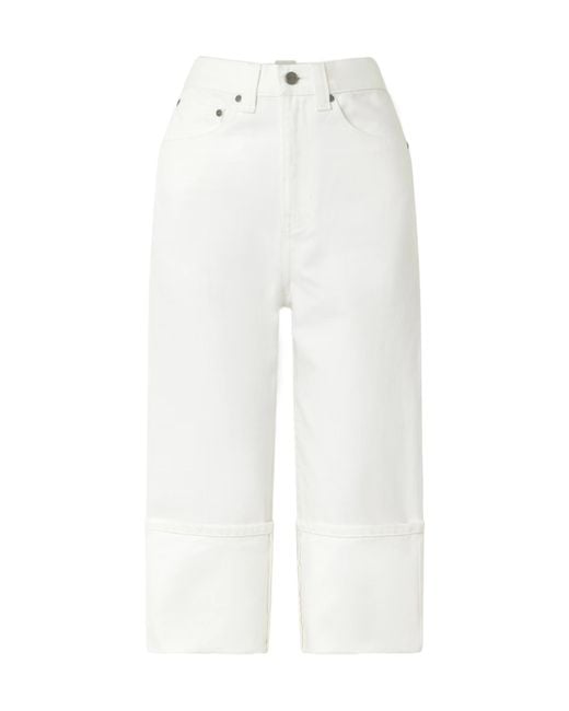 Khaite White Boyle Cropped Jeans
