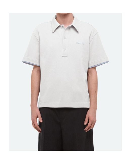 Helmut Lang White Short-Sleeved Polo Shirt for men