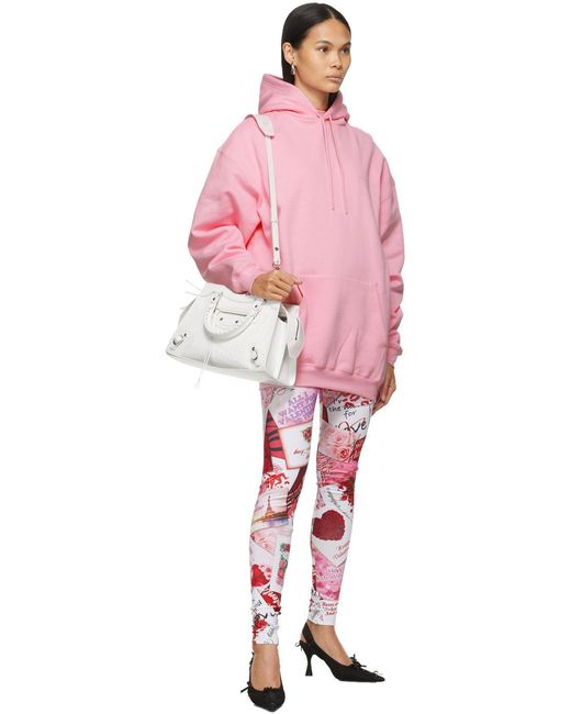 Balenciaga Red Patchwork Printed Leggings