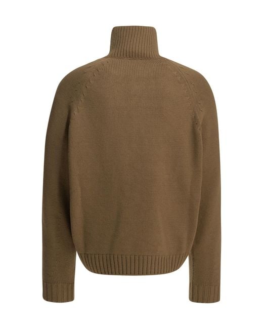 Tom Ford Green Cashmere Wool Blend Half-Zip Sweater for men