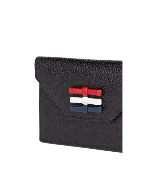 Thom Browne Black Rwb Striped Cardholder