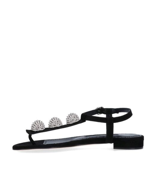 Manolo Blahnik White Embellished Buckle-Fastened Sandals