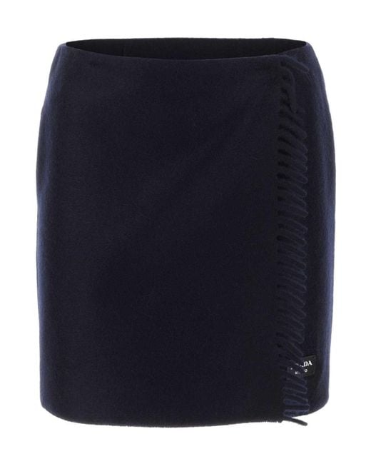Prada Blue Wrapped Mini Skirt