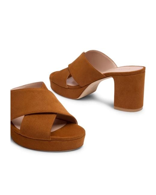 Stuart Weitzman Brown Dayna Platform Slide
