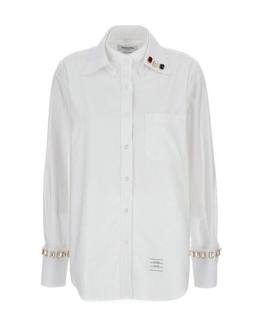Thom Browne White Embellished Shirt