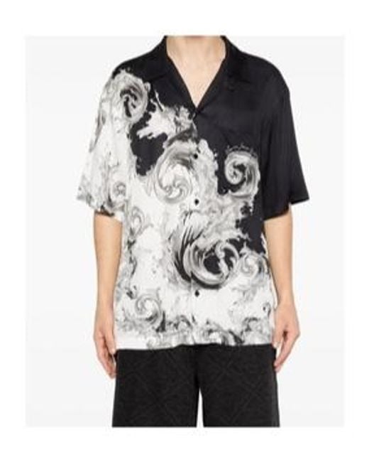 Versace Gray Jeans Couture Barocco Print Shirt for men