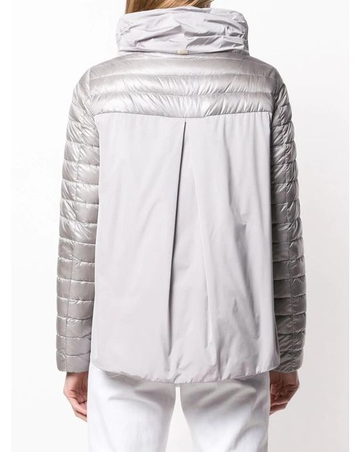 Herno Gray Ladybug Zip-Up Padded Jacket