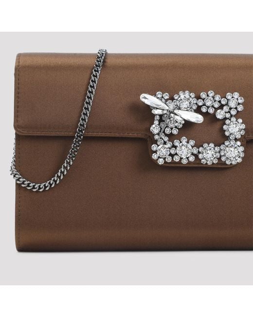 Roger Vivier Brown Dragonfly Flow Jewel Clutch Bag