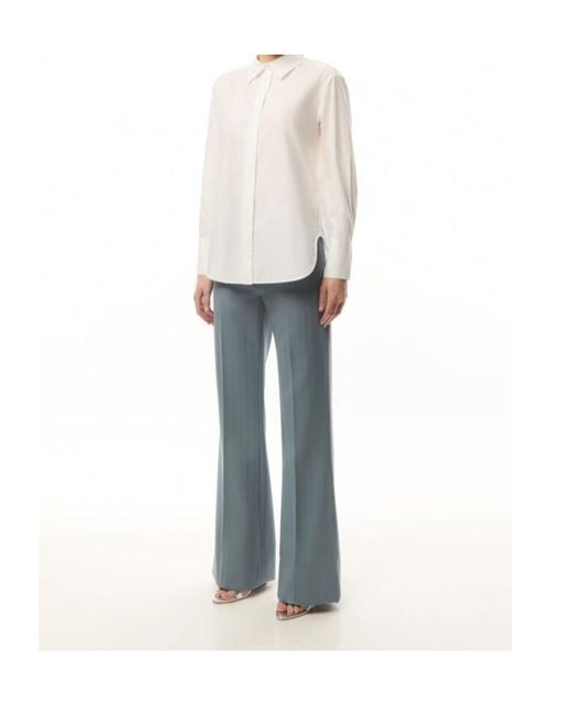 Stella McCartney Blue Pinstripe Bell-Bottom Pants