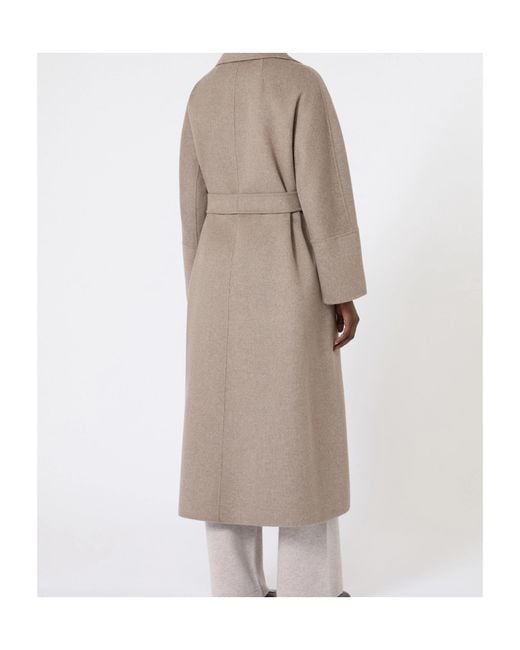 Max Mara Natural Wool Robe Coat