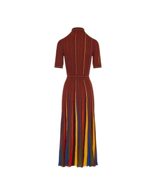 Gabriela Hearst Red Calypso Striped Midi Dress