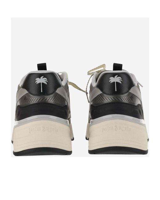 Palm Angels Gray Palm Tree Patch Chunky Sole Sneakers for men
