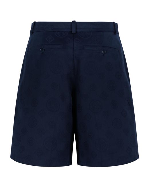 Casablanca Blue Letter-Patterned Shorts for men
