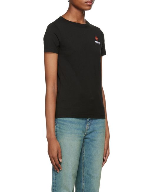 KENZO Black Boke Flower Embroidered Crewneck T-Shirt