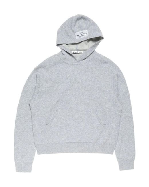 Acne Gray Knitted Long-Sleeve Hoodie for men